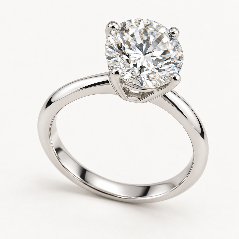 Evermere Engagement Ring in 14K White Gold With a 2 Ct Round Diamond — AI Design Visualization