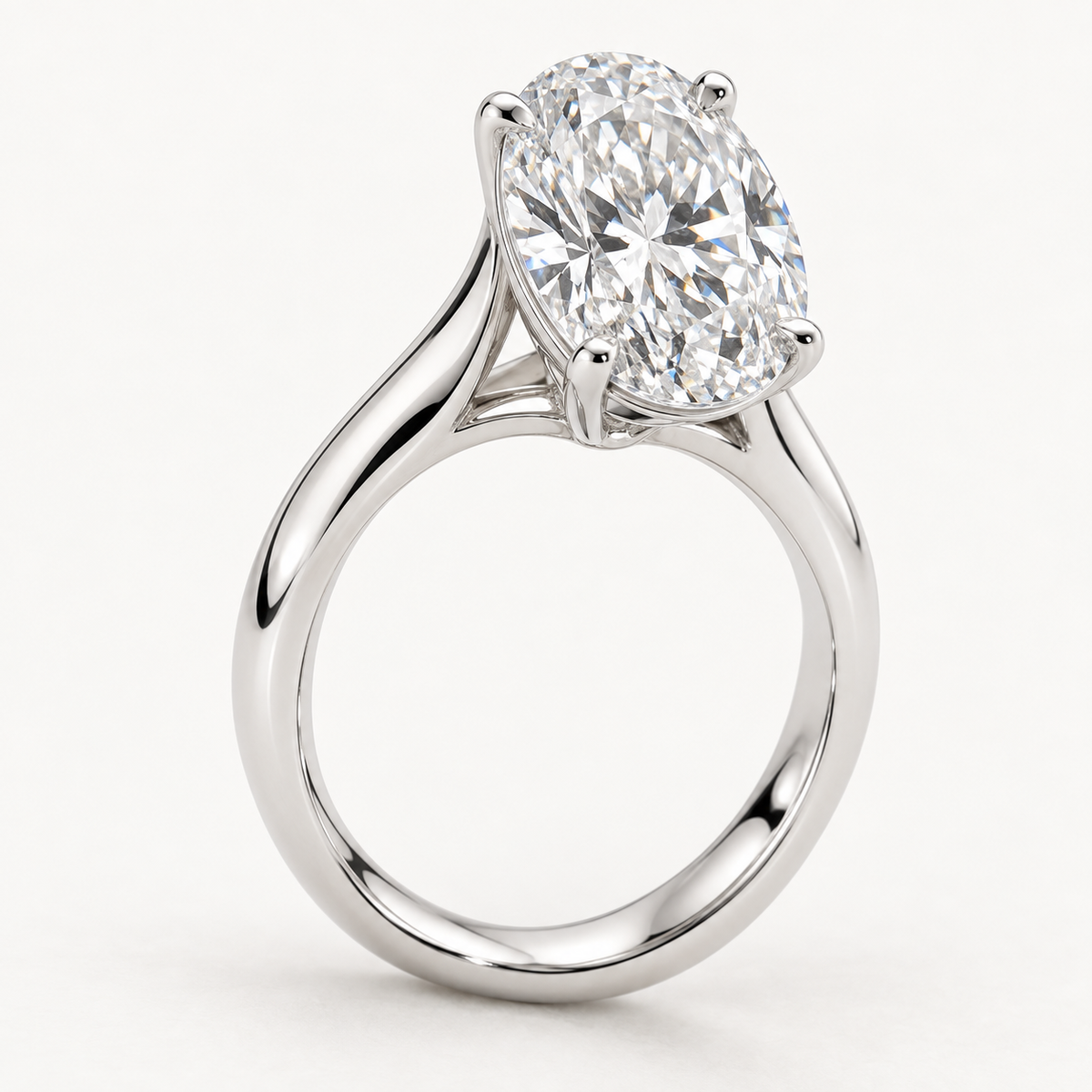 Valenne Engagement Ring in 14K White Gold With a 2 Ct Oval Diamond — AI Design Visualization